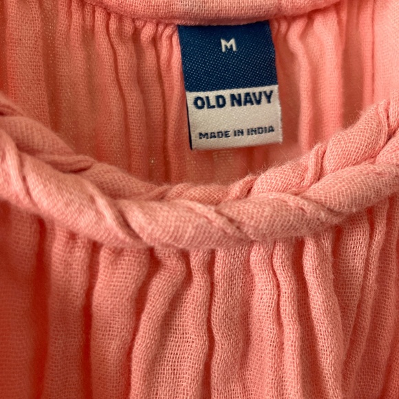 Old Navy Medium Pink Cotton Gauze Trapeze Tank With Braided Straps - Picture 3 of 4